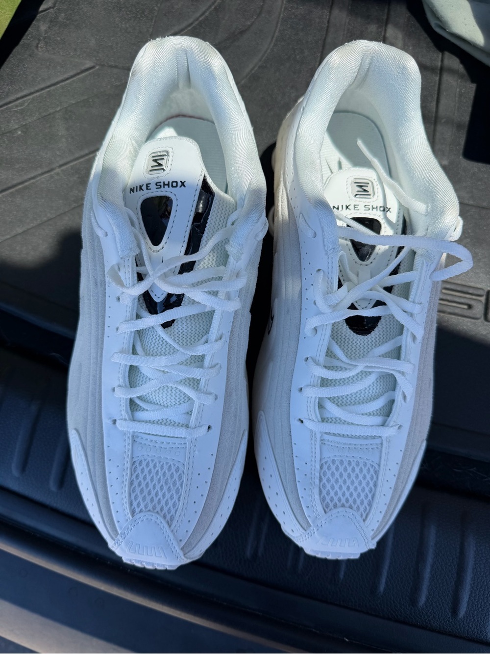 Nike Shox Women’s White Athletic Sneakers with Black Accents